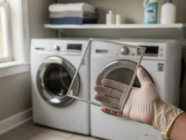 San Juan Capistrano Dryer Vent Cleaning specialist performing detailed lint trap cleaning service in San Juan Capistrano